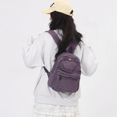 Lunivop  Small Canvas Backpacks For Women 100% Cotton School Bags For Teenage Girls Solid Purple Brand Korea Style Cloth Casual Satchels