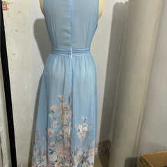 Lunivop  New Fashion Party Dresses Deep V Neck Floral Printing Ruffle Sleeveless A Line Beach Dress High Waisted Summer Sexy Womens Dress