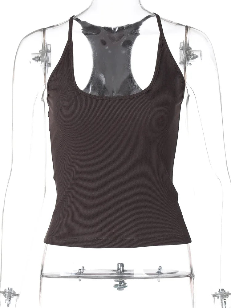 Lunivop Solid Slim Sleeveless Square Collar Camis Tank Tops 2024 Y2K Streetwear New Fashion Summer Girls Casual Clothes