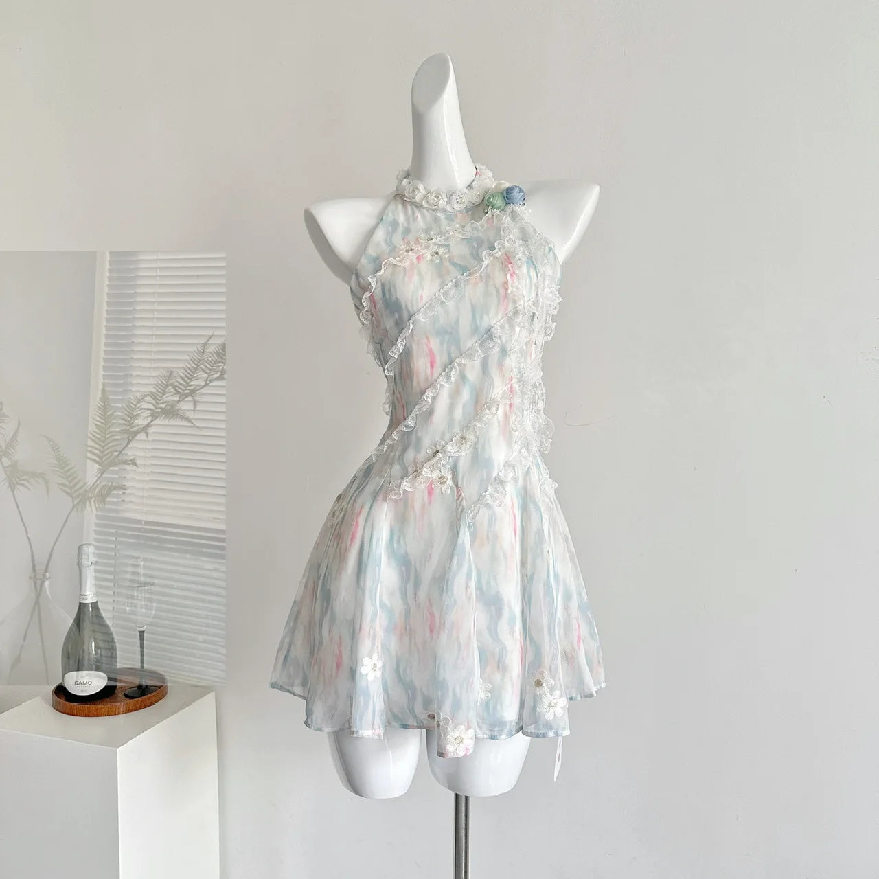 Lunivop Fashion Patchwork Slim Dress Women's Round Neck Sleeveless Casual A Line Dresses 2025 Summer New Tide