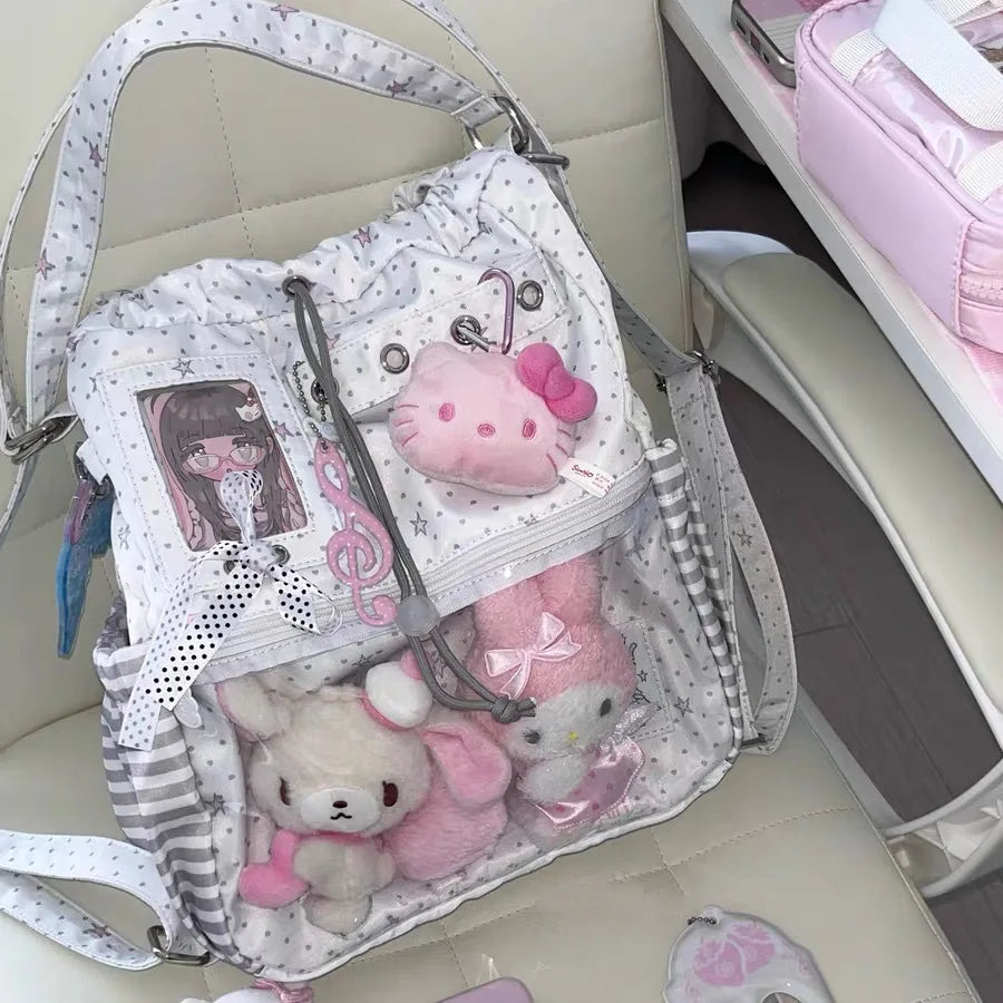Lunivop  New Polka Dot Pain Bag Handheld Large Capaci oulder Bag for Women Commuting Cosplay Con Adorable Girl Bag
