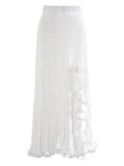 Lunivop Fashion Women's High Waist Skirt 3D Flower Asymmetric Lotus Leaf Edge A Line Female Skirts New Tide