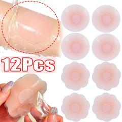 Lunivop Women Breast Petals Invisible Petal Strong Adhesive Strapless Stick on Bra Female Reusable Silicone Breast Stickers Nipple Cover