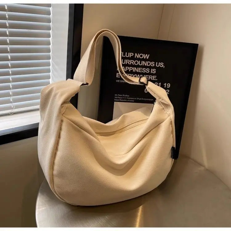 Lunivop  Large Capacity Canvas Bag Versatile Niche Design Crossbody College Shoulder Commuting Hobos Bags