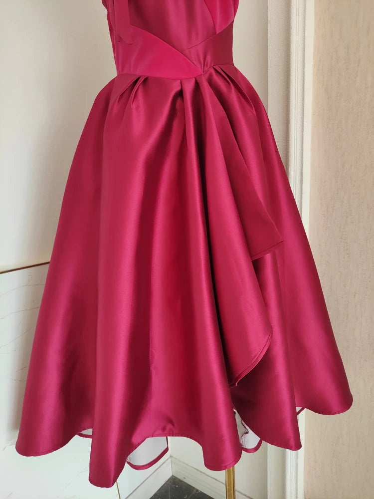Lunivop Spring New French Style Design Halter Dress Women 3D Bows V-Neck High Waist Splicing Hit Color Split Long Dresses