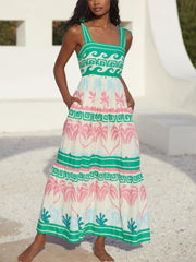 Lunivop  Summer Fashion New Bohemian Women's Sexy Dress Bow Strap Bandage A-line Vacation Beach Style Dress