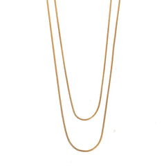 Lunivop New Trendy Simple Golden Silver Plated Long Snake Chain for Women Exquisite Stainless Steel Chain Sweet Elegant Party Jewelry