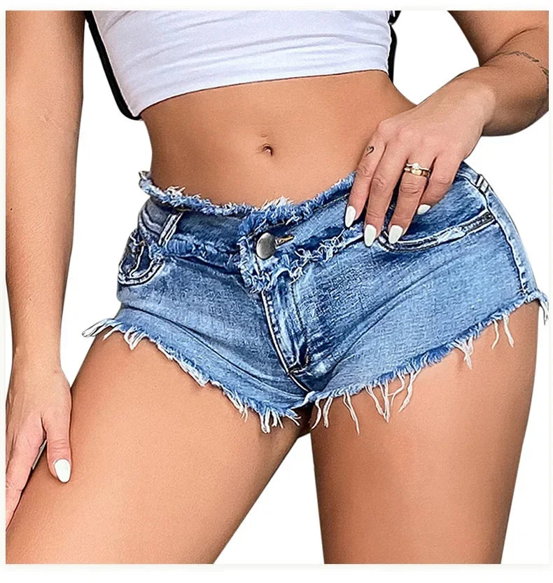 Lunivop New Summer Fashion Women's Denim Shorts European Style Stretch Ripped Style Wish Explosive Popular Shorts