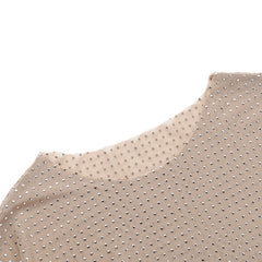 Lunivop  Glitter Sexy See-Through T-shirt Female Hollow Out Patchwork Long Sleeve Solid Sequin Pullover Top Women Sparkle Slim Tee