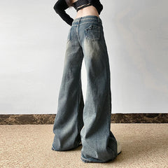 Lunivop  Baggy y2k Distressed Jeans 90s Streetwear Low Rise Vintage Loose Denim Pants Patchwork Mom Jeans Autumn Harajuku Clothing