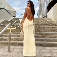 Lunivop Sexy Backless Lace Up Tassel Bodycon Women's Dresses Party Elegant 2024 Holiday Evening Summer Casual Women Outfit