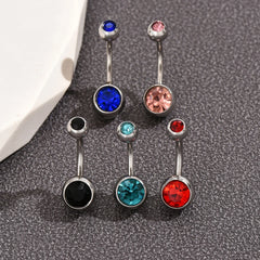 Lunivop  1PC Crystal Gem Curved Barbell Rings Belly Button Navel Rings Piercings Nombril Ombligo Piercing Charming Jewelry
