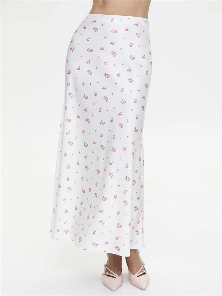 Lunivop   Summer Floral Printed Fashion Long Skirt Women Korean High Waist Slim Elegant Party Skirts Ladies Casual Midi Skirt Streetwear