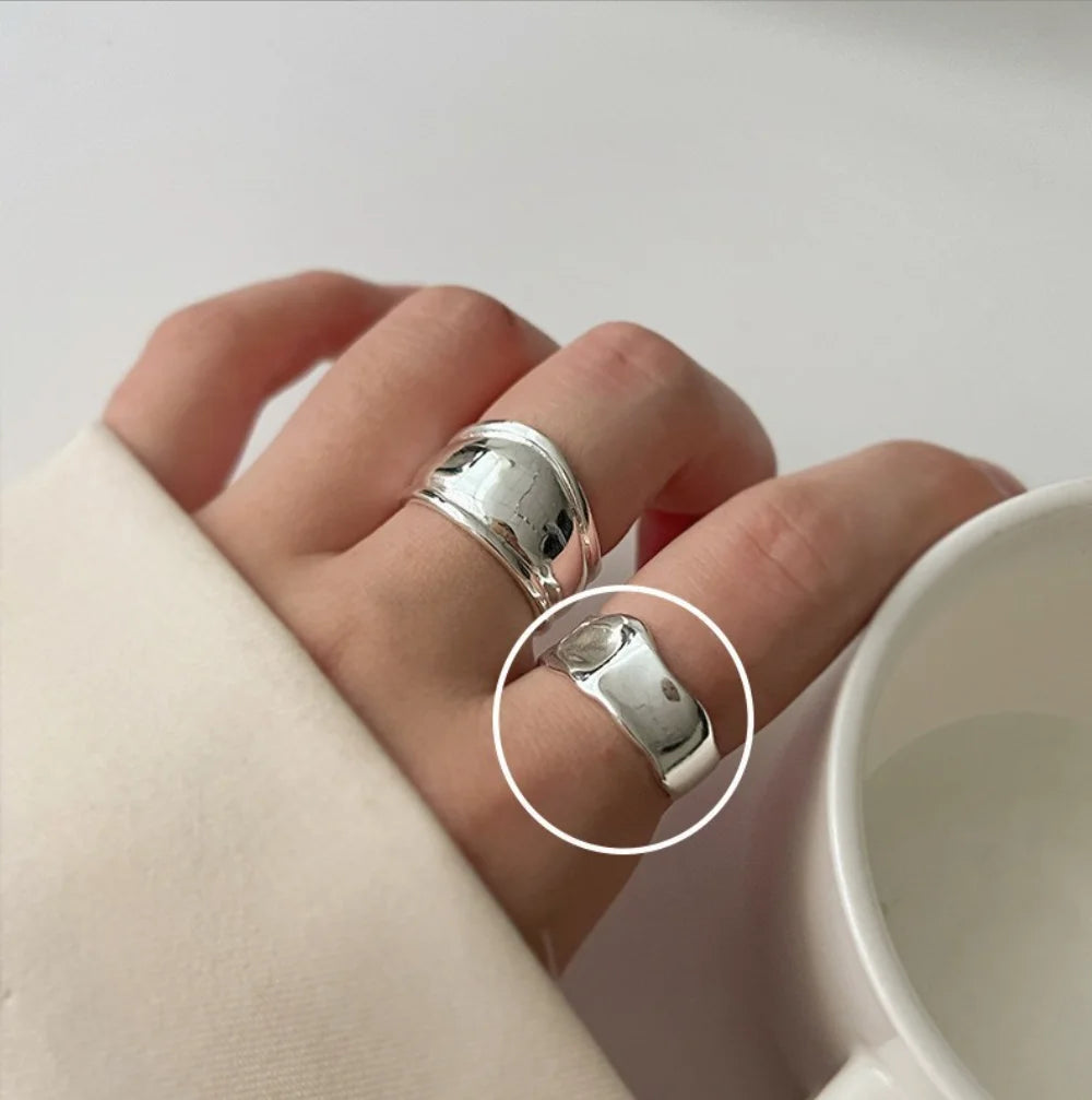 Lunivop New Trendy Korea Silver Simple Vintage Flower Heart Finger Rings for Women Girls Stacking Rings Party Jewelry Gift