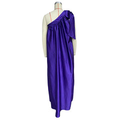 Lunivop  Fashion High Waist Loose Party Dress Women Elegant One Shoulder Draped Sleeveless Asymmetric Solid Maxi Long Sundress