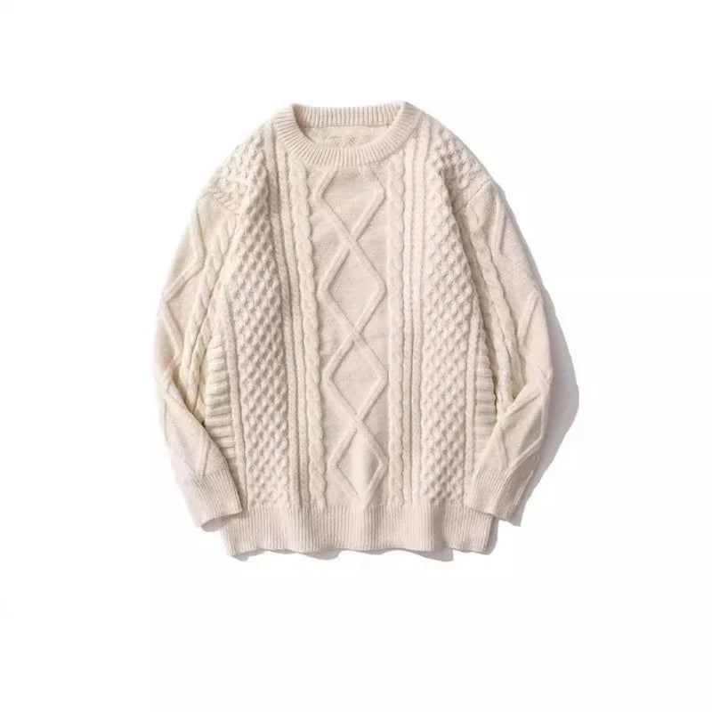 Lunivop Vintage Women Knitted Pullovers Elegant Casual Oversize Long Sleeve Sweaters Autumn Winter Solid Lady Sweaters Street