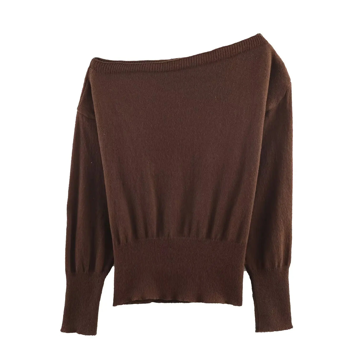 Lunivop  Women New Fashion Off Shoulder Solid Casual Knitting Sweater Female Chic Long Sleeve Pullovers Coat Tops
