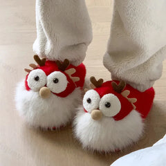 Lunivop Plush Home Slippers for Women Winter New Creative Cute Christmas Cotton Slippers Ladies Faux Fur Slides Zapatos De Mujer