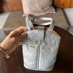 Lunivop  Harajuku Style Hot Girl Silver Handbag Women Star Embroidery Shoulder Bag Ladies Design Fashion Underarm Bag Y2k Aesthetic Chic