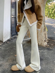Lunivop  High Waist Flared Pants Women's Faion Spring Slimming  Hoof Pants Floor Length Trendy Trousers Casual Wear