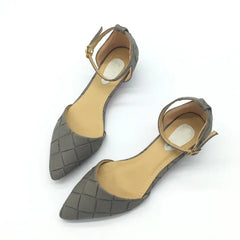 Lunivop  Vintage PU Women D'Orsay Flats Shoes Sexy Pointed Toe Woman Casual Low Heel Basic Flats Casual Loafers Gray