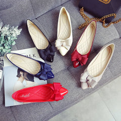 Lunivop  Summer Fashion Women's Flat Shoes Red Woman Flats Casual Loafers Soft Slip On Bow-knot Pointed Toe Daily Flat Big Size 43