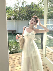 Lunivop  Woman Dress Sleeveless Butterfly Mesh Patchwork Slim Backless Holiday Princess Sweet Elegant Dresses Female Chic