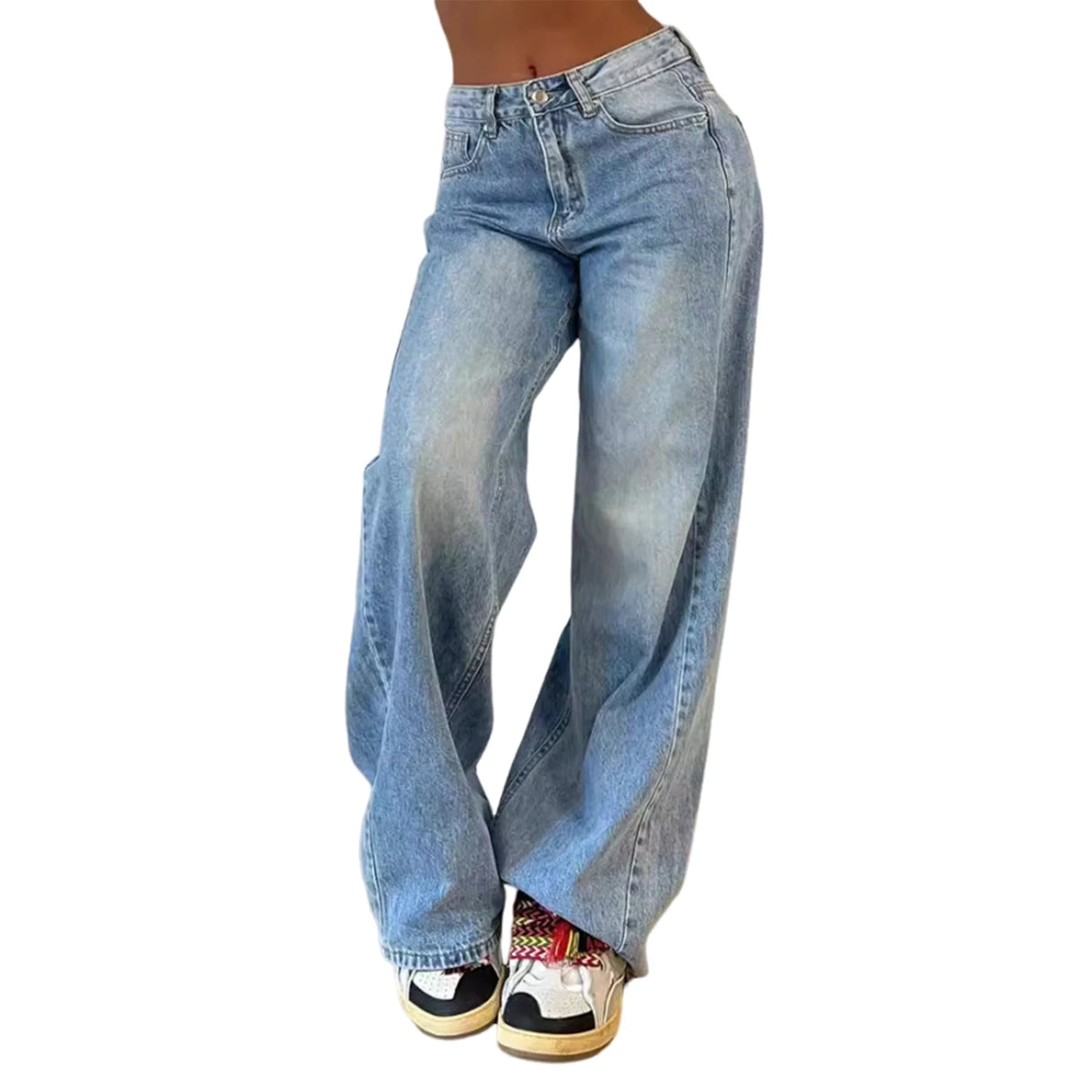 Lunivop  Women’s High Rise Boyfriend Jeans Vintage Wide Leg Loose Denim Pants Washed Jeans with Pockets