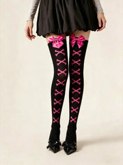 Lunivop  1 Pc Bowknot Y2K Lolita Over-The-Knee Socks Japanese JK Sweet Thigh High Stockings