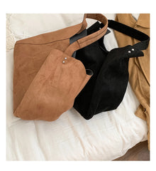 Lunivop  Autumn Winter Vintage Suede Bucket Bag for Women New Fashionable Niche Large Capacity Underarm Bags