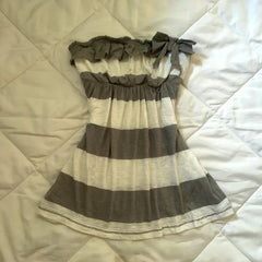 Lunivop  Euramerican Sweet Draped Bow Strapless A-line Tops Y2k Aesthetic Constrast Color Striped Camisole Harajuku Punk Girl Tops
