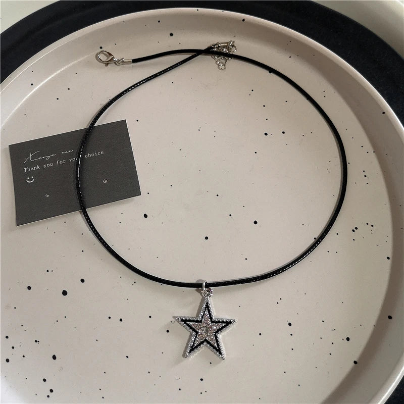 Lunivop Y2K Shiny Star Heavy Industry Vintage Punk Women Choker Necklace Charm Sensibility Spicy Girl Gothic Grunge Jewelry Accessories