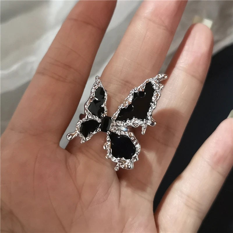 Lunivop Kpop Creative Y2K Gothic Irregular Crystal Star Bowknot Aesthetic Rings Women Grunge Punk Vintage Fashion Jewelry Accessories