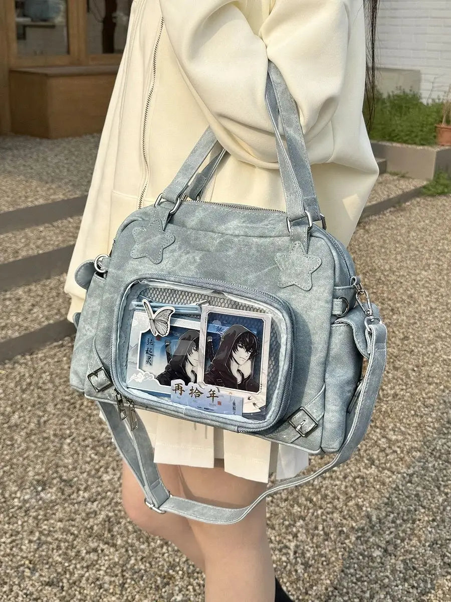 Lunivop Harajuku Pink Ita Bags Purse Women Lolita Shoulder Underarm Bag Ladies Japanese Transparent Large Capacity Handbag Y2k