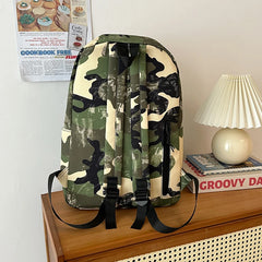 Lunivop  Camouflage Backpacks For Women Large Capacity Waterproof Nylon School Bags Unisex Graffiti Leisure Or Travel Bags Green Satchels