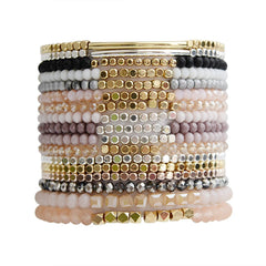 Lunivop 1Pcs Trendy Simple Crystal Beaded Bracelet for Women Elastic Adjustable Charm Bracelet Sweet Elegant Beach Party Jewelry Gifts