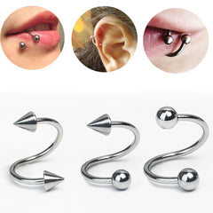 Lunivop  Spiral Twister Barbell Piercing Surgical Steel Spike and Ball Lip Ring Cartilage Helix Earring Body Jewelry  Dudaklar Burun