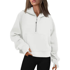 Lunivop   Sweatshirts Cropped Hoodies Fleece Womens Quarter Zip Up Pullover Sweaters Fall Outfits Winter Clothes