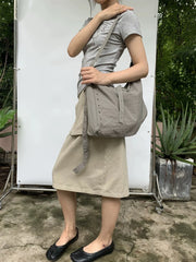 Lunivop  New Niche Circular Ring Design Tote Canvas Bag Fashion Versatile Lightweight Large Capacity Shoulder Bags