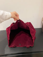 Lunivop New In Faux Suede Casual Tote Bags Large Capacity Rivet Vintage Handbags Designer Elegant Solid Retro Shoulder Bags