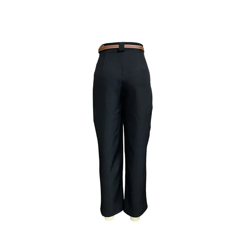 Lunivop  Business Trousers Ankle-Length Straight Leg Women Long Anti-Shrink Pants Office Ladies High Waist Female Clothing