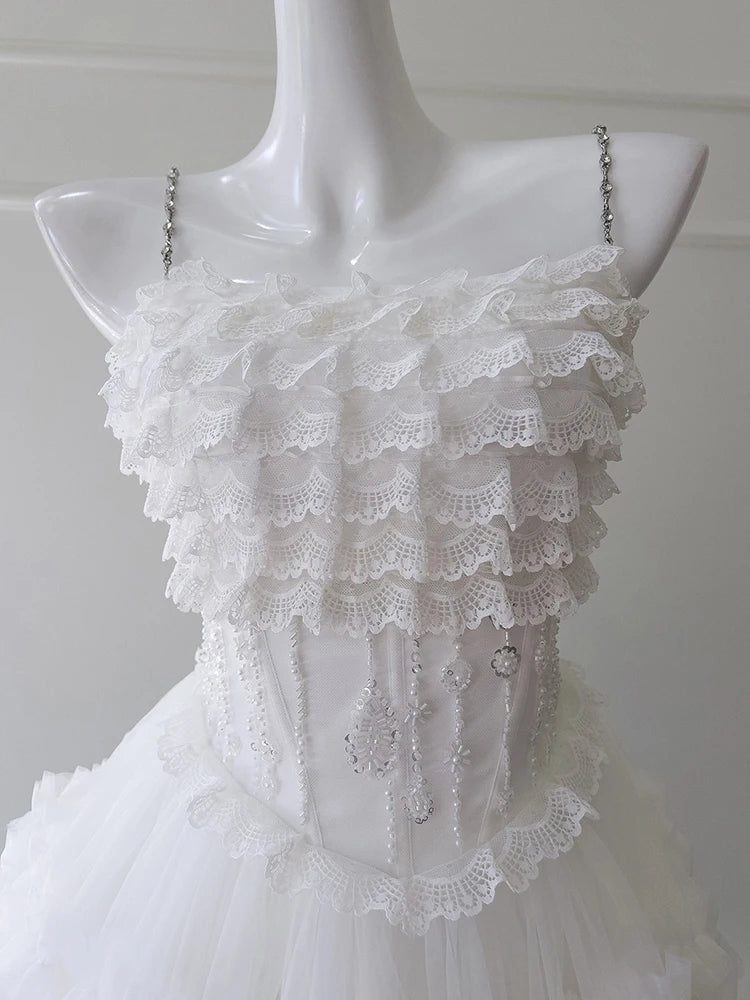 Lunivop  Fashion Women Dress Sleevesleeve Slash Neck Solid Color Beading Lace Female Party Dress New Tide