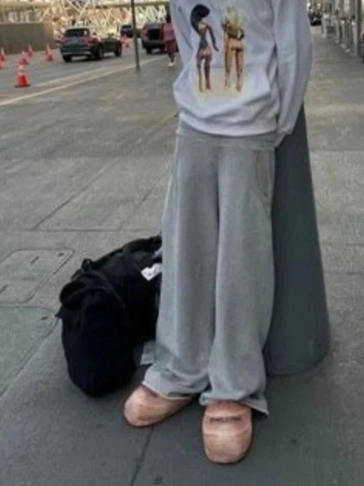 Lunivop Baggy Women Gray Sweatpants Oversized Korean Fashion Jogger Basic Pants Men Hip Hop Streetwear Casual Harajuku Trousers