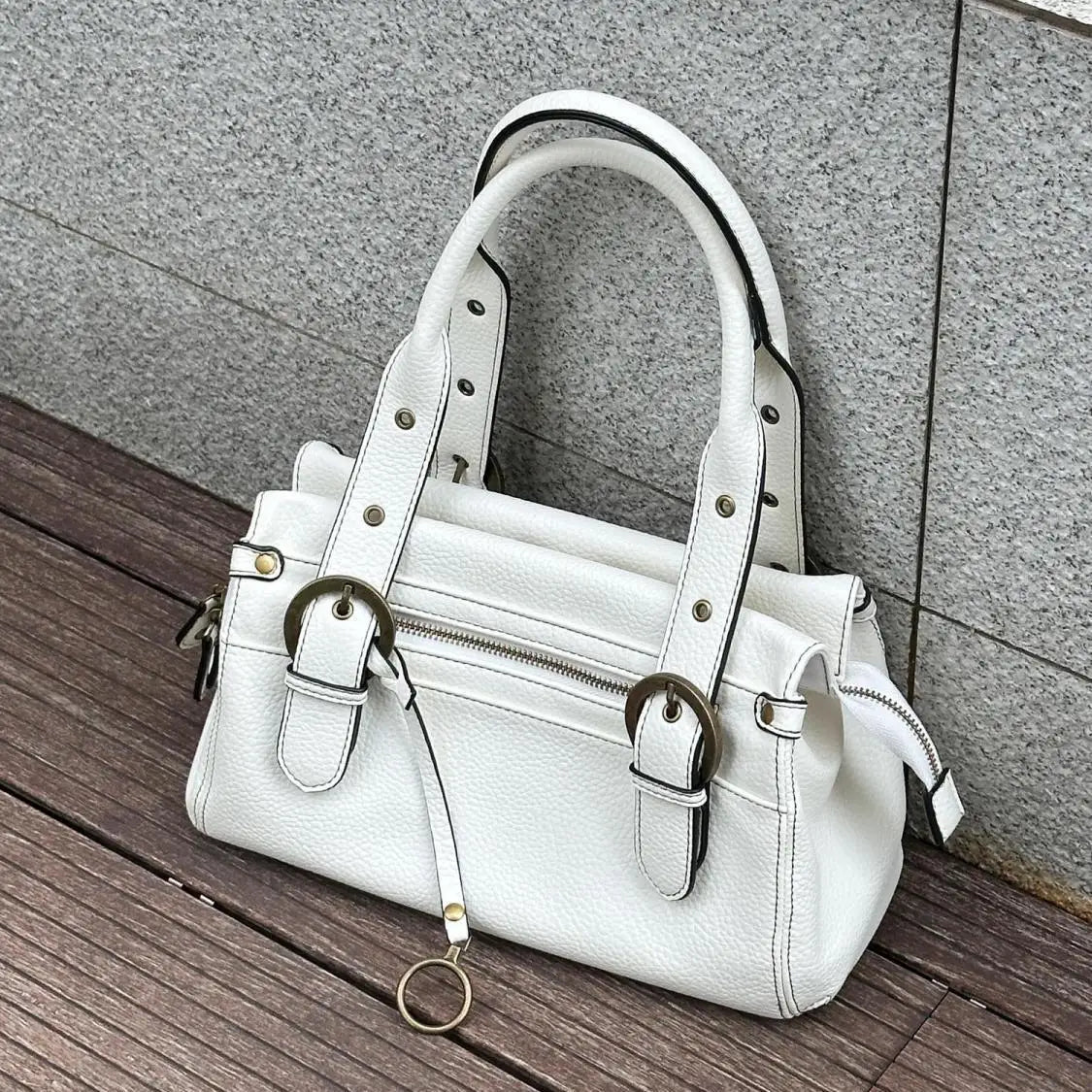 Lunivop   Hot Girl White Leather Shoulder Bag Large Capacity Tote Bag Women Designer Luxury Bag Ladies Versatile Commuter Handbag Y2k