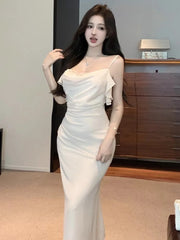 Lunivop  Woman Dress Sleeveless Lace Patchwork Slim Backless Sweet Elegant Temperament Party Dresses Sexy Ladies Fashion