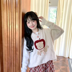Lunivop  Deeptown Kawaii Sweaters Cartoon Women Harajuku Sweet Knitted Pullovers Autumn Winter Fashion Oversize Cute Aesthetics Sweaters