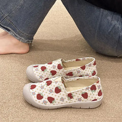 Lunivop  Shoes for Women Strawberry Pattern Lace Up New Woman Footwear On Sale Deals Daily Routine Stylish Offers Vulcanized Shoe