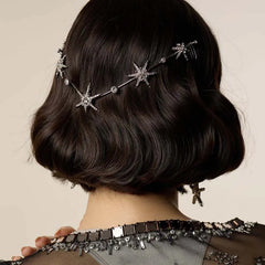 Lunivop  Six-pointed Star Rhinestone Hair Comb Temperament Bride Comb Headband Headdress Fashion Wedding Jewelry Accessorie for Women