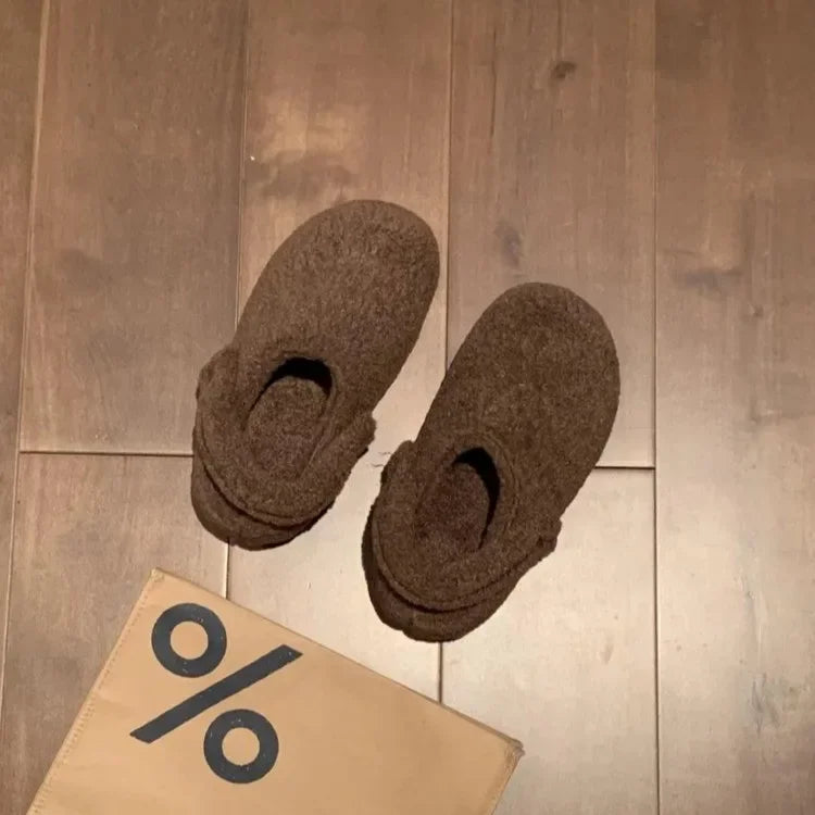 Lunivop Women Slippers Fur Flats Short Plush Mules Shoes New Women Cotton Shoes Suede Home Flip Flops Warm Shoes Zapatos De Mujer