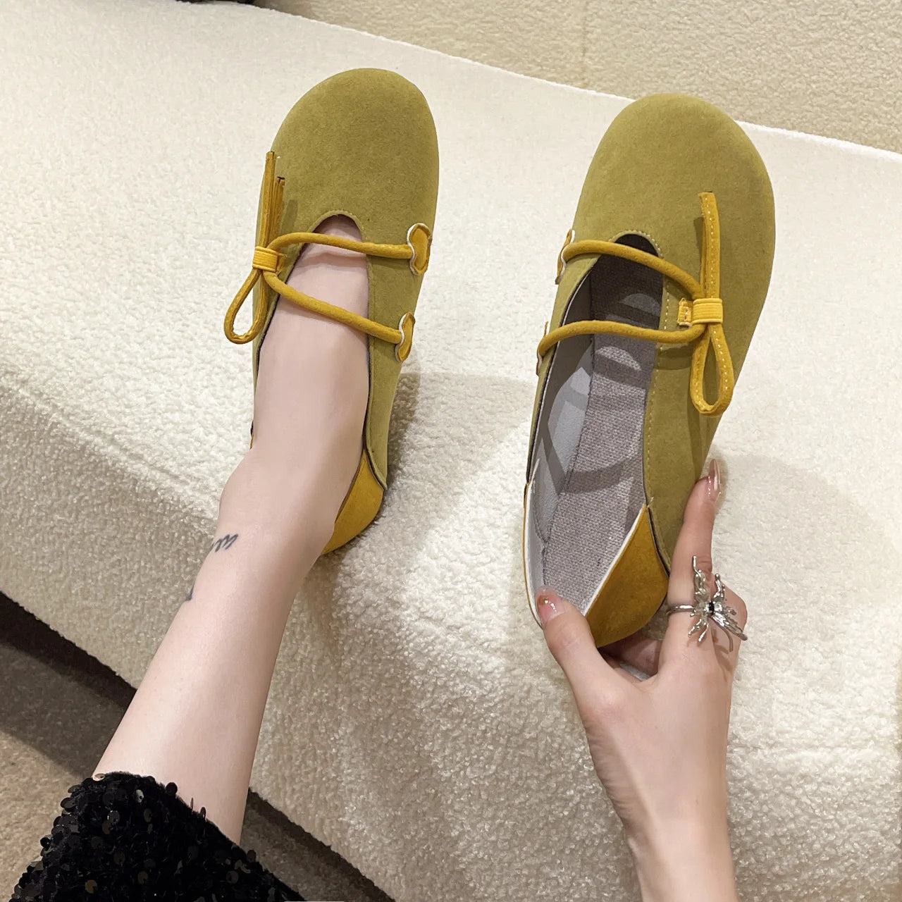 Lunivop Autumn New Retro Ethnic Style Women's Shoes Fashion Design Flat Sole Casual Shoes for Women Bowtie Shoes Zapatos De Mujer